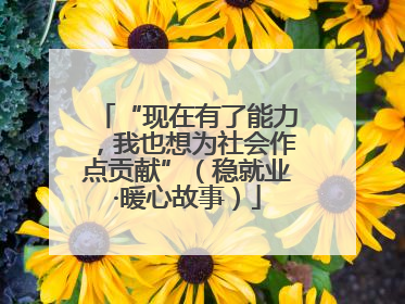 “现在有了能力，我也想为社会作点贡献”（稳就业·暖心故事）