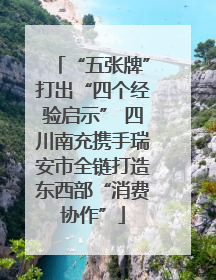 “五张牌”打出“四个经验启示” 四川南充携手瑞安市全链打造东西部“消费协作”