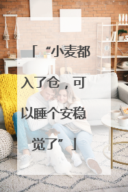 “小麦都入了仓，可以睡个安稳觉了”