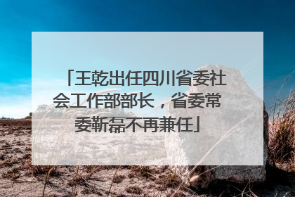 王乾出任四川省委社会工作部部长，省委常委靳磊不再兼任