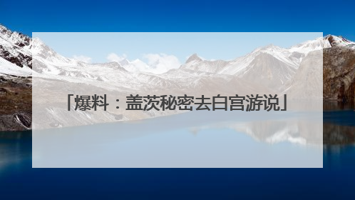 爆料：盖茨秘密去白宫游说