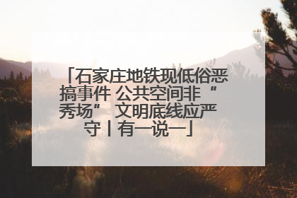 石家庄地铁现低俗恶搞事件 公共空间非“秀场” 文明底线应严守丨有一说一
