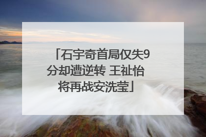 石宇奇首局仅失9分却遭逆转 王祉怡将再战安洗莹
