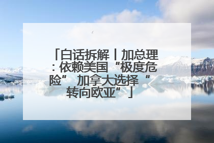 白话拆解丨加总理：依赖美国“极度危险” 加拿大选择“转向欧亚”