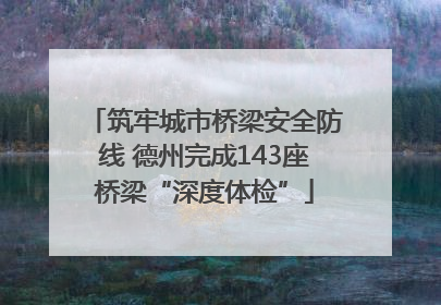 筑牢城市桥梁安全防线 德州完成143座桥梁“深度体检”