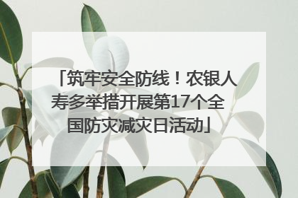 筑牢安全防线！农银人寿多举措开展第17个全国防灾减灾日活动