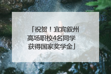 祝贺！宜宾叙州高场职校4名同学获得国家奖学金