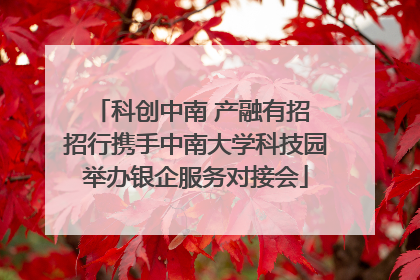 科创中南 产融有招 招行携手中南大学科技园举办银企服务对接会
