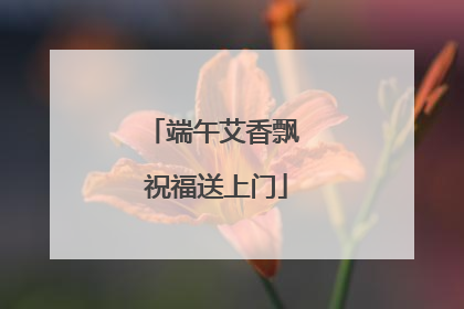 端午艾香飘 祝福送上门
