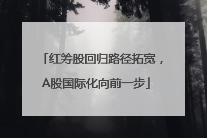 红筹股回归路径拓宽，A股国际化向前一步