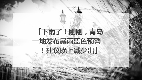 下雨了！刚刚，青岛一地发布暴雨蓝色预警！建议晚上减少出