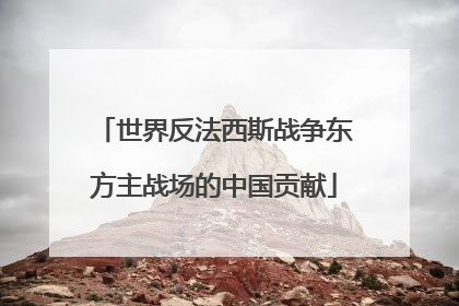 世界反法西斯战争东方主战场的中国贡献