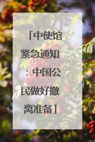 中使馆紧急通知：中国公民做好撤离准备