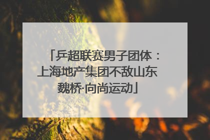 乒超联赛男子团体：上海地产集团不敌山东魏桥·向尚运动