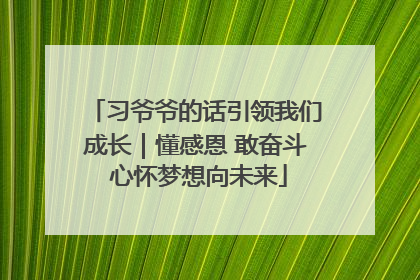 习爷爷的话引领我们成长｜懂感恩 敢奋斗 心怀梦想向未来