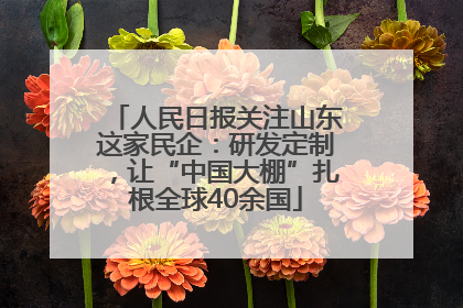 人民日报关注山东这家民企：研发定制，让“中国大棚”扎根全球40余国