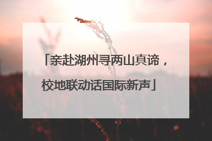 亲赴湖州寻两山真谛，校地联动话国际新声