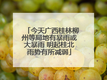 今天广西桂林柳州等局地有暴雨或大暴雨 明起桂北雨势有所减弱