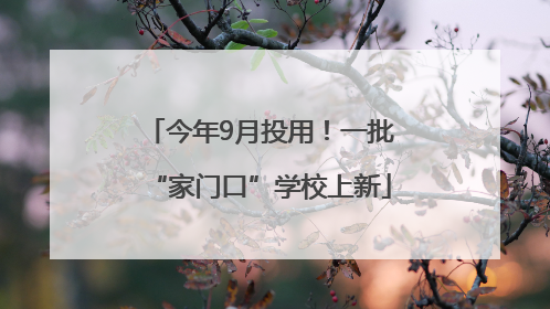 今年9月投用！一批“家门口”学校上新