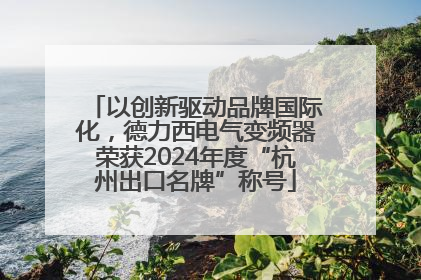 以创新驱动品牌国际化，德力西电气变频器荣获2024年度“杭州出口名牌”称号