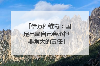 伊万科维奇：国足出局自己会承担非常大的责任