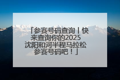 参赛号码查询丨快来查询你的2025沈阳和河半程马拉松参赛号码吧！
