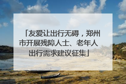 友爱让出行无碍，郑州市开展残障人士、老年人出行需求建议征集