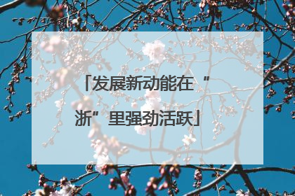 发展新动能在“浙”里强劲活跃