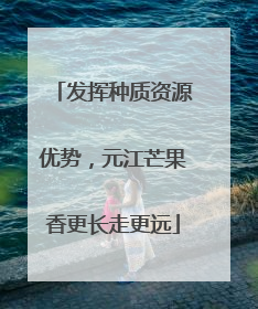 发挥种质资源优势，元江芒果香更长走更远