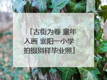 古街为卷 童年入画 襄阳一小学拍摄别样毕业照