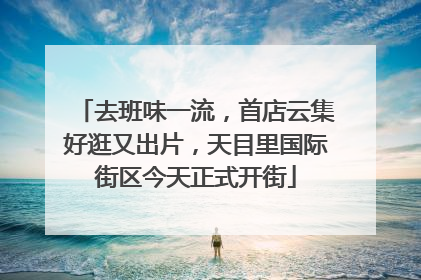 去班味一流，首店云集好逛又出片，天目里国际街区今天正式开街