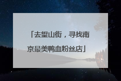 去望山街，寻找南京最美鸭血粉丝店