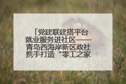 党建联建搭平台 就业服务进社区——青岛西海岸新区政社携手打造“零工之家”就业服务新阵地