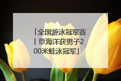 全国游泳冠军赛丨覃海洋获男子200米蛙泳冠军