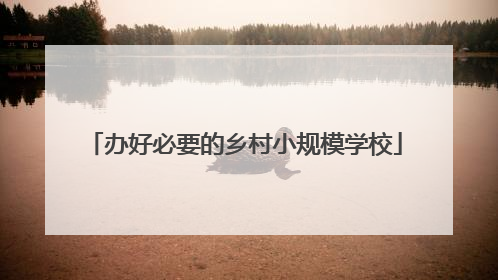 办好必要的乡村小规模学校