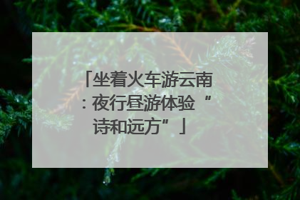 坐着火车游云南：夜行昼游体验“诗和远方”