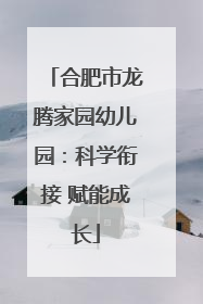 合肥市龙腾家园幼儿园：科学衔接 赋能成长