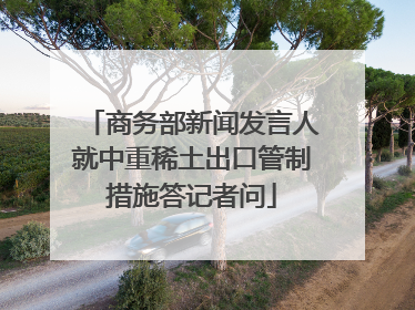商务部新闻发言人就中重稀土出口管制措施答记者问