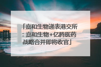 嘉和生物递表港交所：嘉和生物+亿腾医药战略合并即将收官