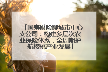 国寿财险聊城市中心支公司：构建多层次农业保险体系，全周期护航樱桃产业发展