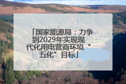 国家能源局：力争到2029年实现现代化用电营商环境“五化”目标
