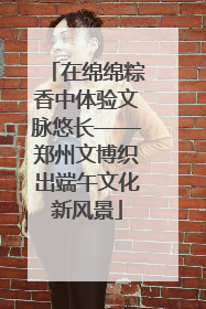 在绵绵粽香中体验文脉悠长——郑州文博织出端午文化新风景