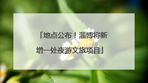 地点公布！淄博将新增一处夜游文旅项目