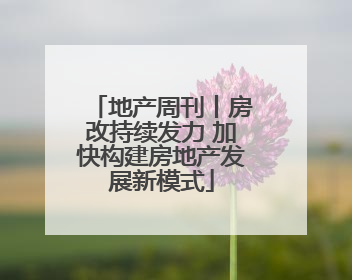 地产周刊丨房改持续发力 加快构建房地产发展新模式