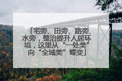 宅旁、田旁、路旁、水旁，整治提升人居环境，这里从“一处美”向“全域美”蝶变