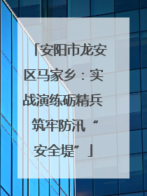 安阳市龙安区马家乡：实战演练砺精兵 筑牢防汛“安全堤”