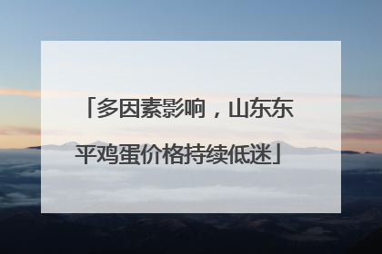 多因素影响，山东东平鸡蛋价格持续低迷