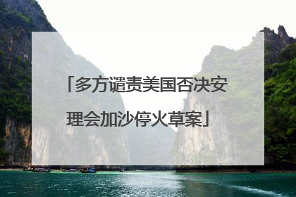 多方谴责美国否决安理会加沙停火草案