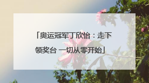奥运冠军丁欣怡：走下领奖台 一切从零开始