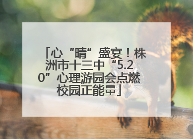 心“晴”盛宴！株洲市十三中“5.20”心理游园会点燃校园正能量